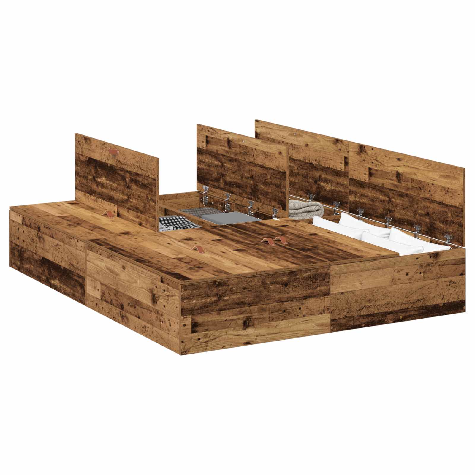Cadre de lit avec rangement Bois Ancien 150 x 200 cm - XIOS