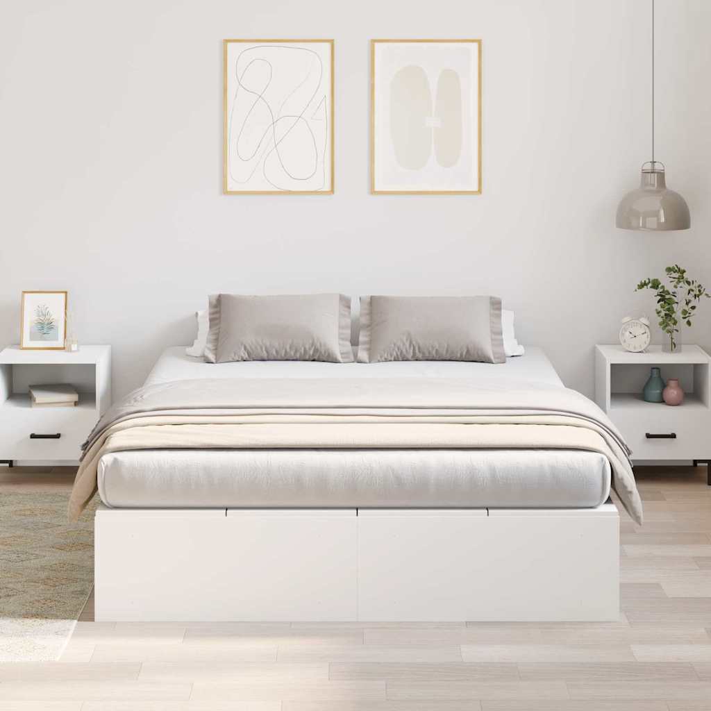 Cadre de lit avec rangement avec stockage Blanc 160 x 200 cm - XIOS