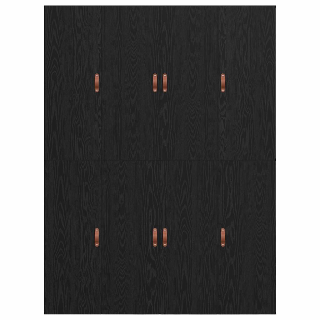 Cadre de lit avec rangement avec porte Chêne noir 160 x 200 cm