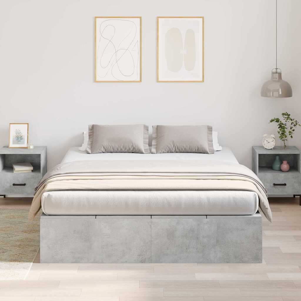 Cadre de lit Gris béton 200 x 160 x 31,5 cm Bois d'ingénierie - XIOS