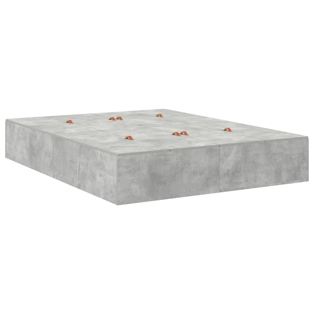 Cadre de lit Gris béton 200 x 160 x 31,5 cm Bois d'ingénierie - XIOS
