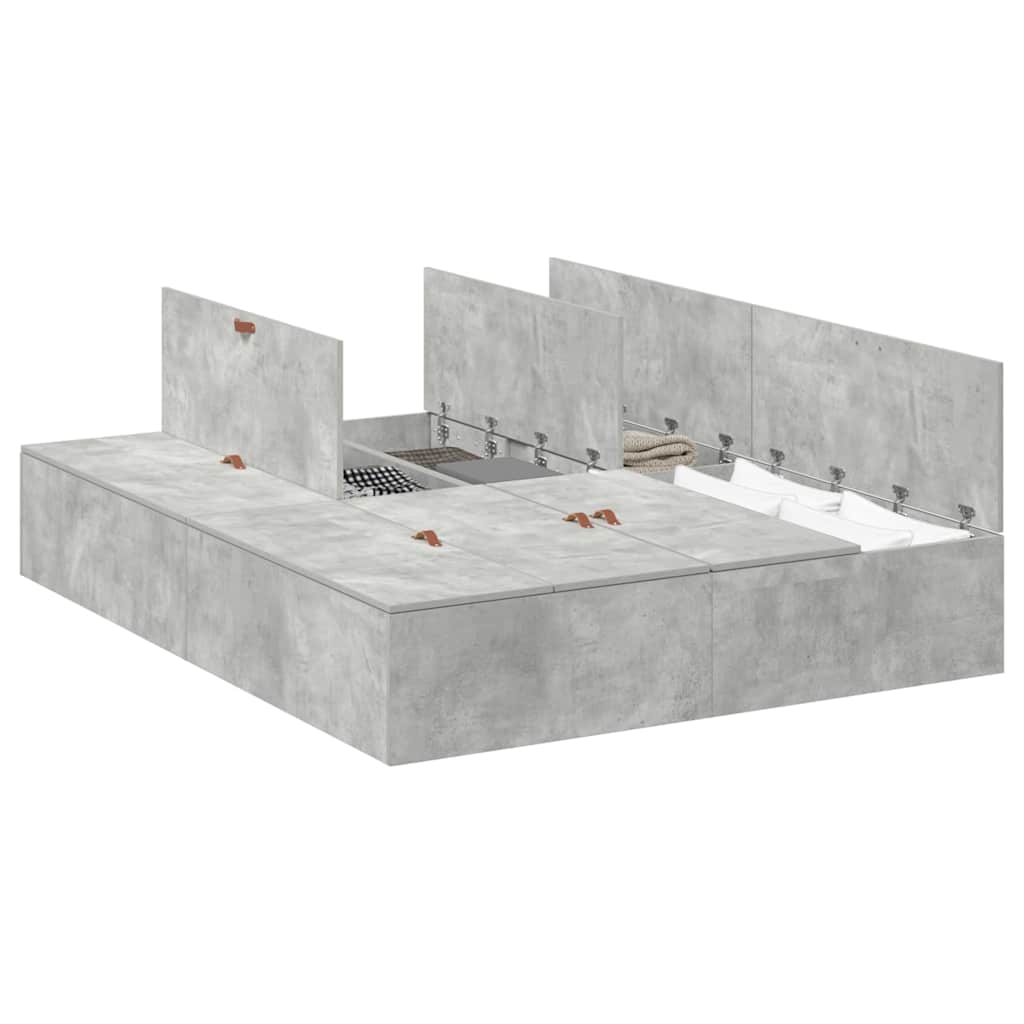 Cadre de lit Gris béton 200 x 160 x 31,5 cm Bois d'ingénierie - XIOS