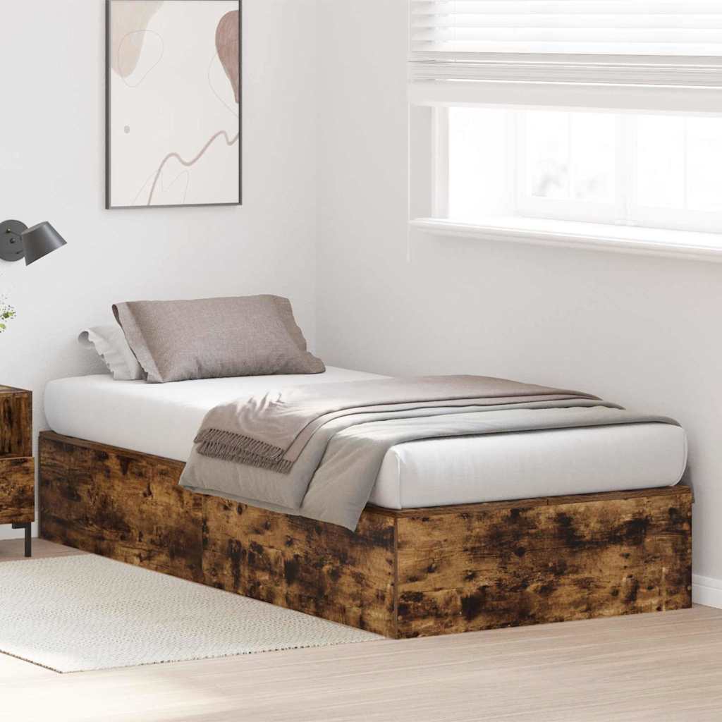 Cadre de lit Chêne fumé 190 x 90 x 31,5 cm Bois d'ingénierie - XIOS