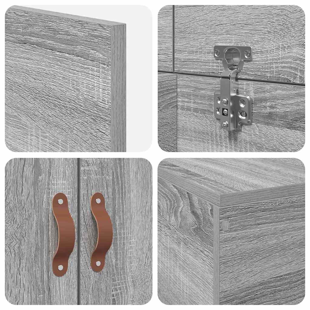 Cadre de lit Sonoma gris 190 x 90 x 31,5 cm Bois d'ingénierie - XIOS