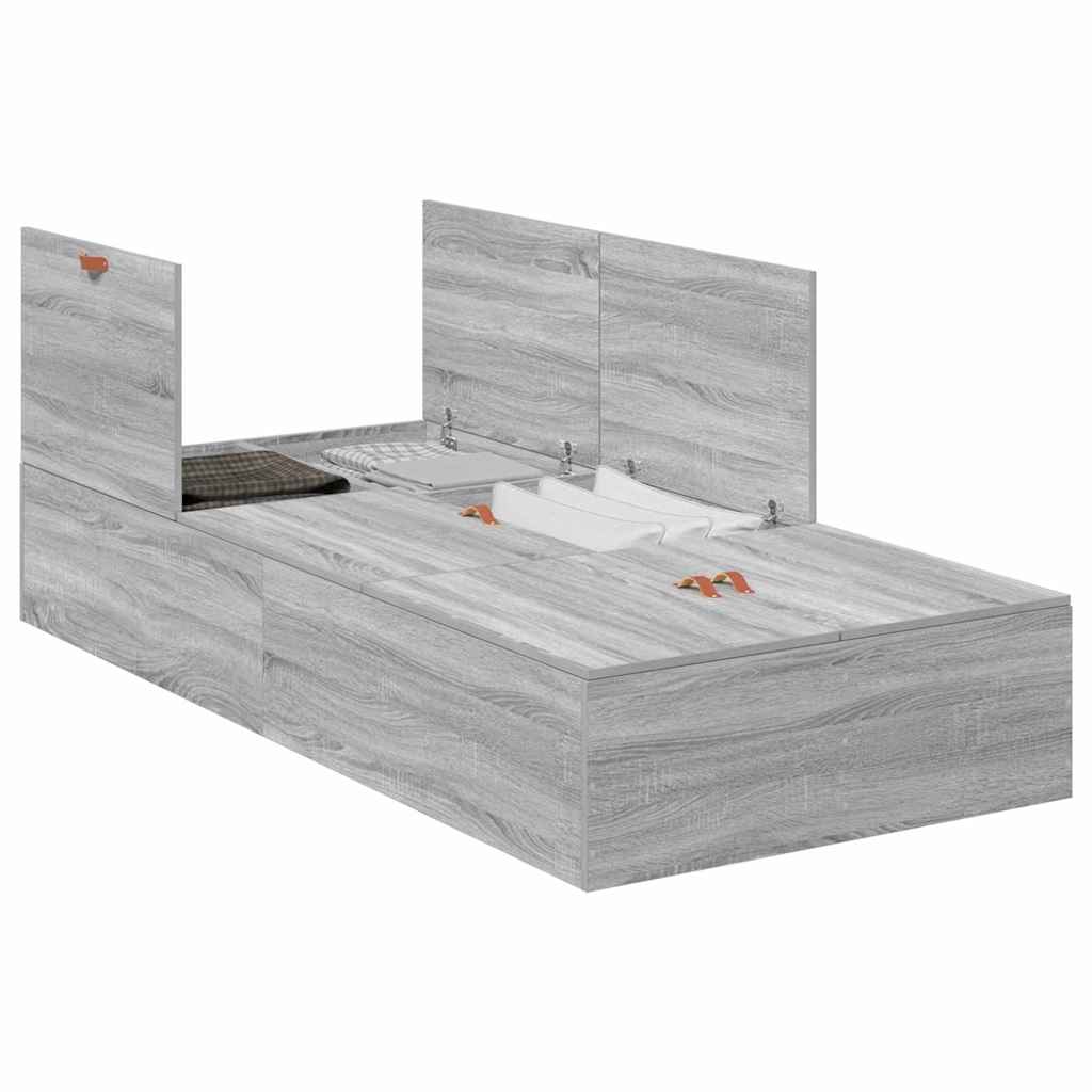 Cadre de lit Sonoma gris 190 x 75 x 31,5 cm Bois d'ingénierie - XIOS