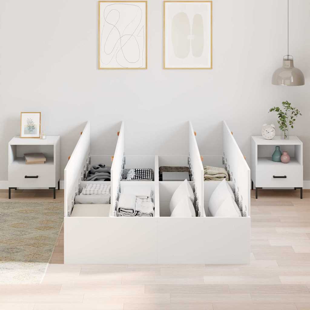 Cadre de lit avec rangement avec stockage Blanc 120 x 190 cm - XIOS