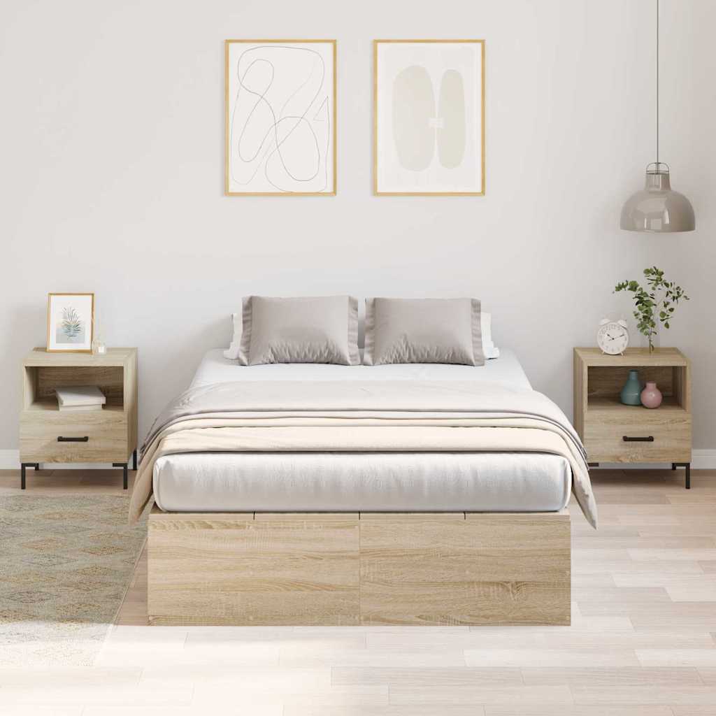 Cadre de lit avec rangement Chêne Sonoma 120 x 190 cm - XIOS