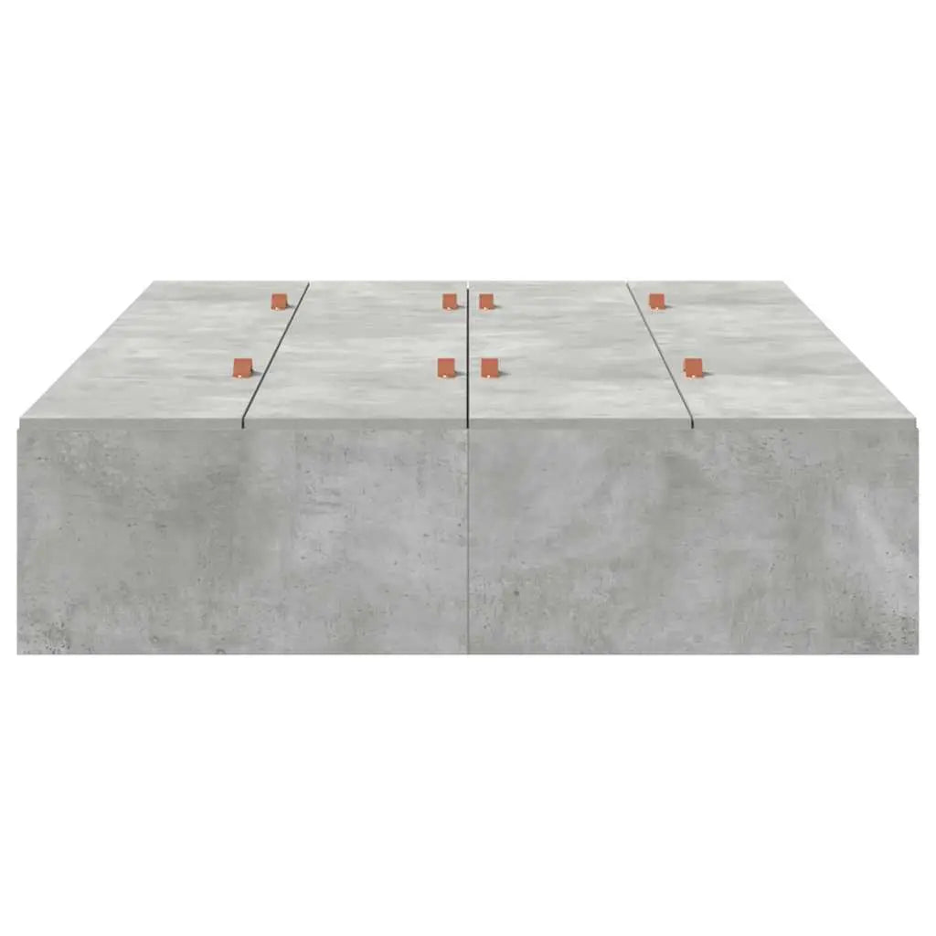 Cadre de lit avec rangement avec porte Gris béton 120 x 190 cm - XIOS