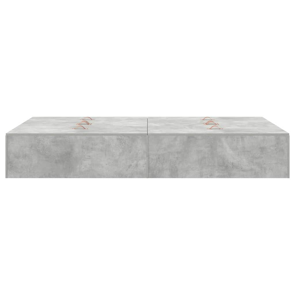 Cadre de lit avec rangement avec porte Gris béton 120 x 190 cm - XIOS