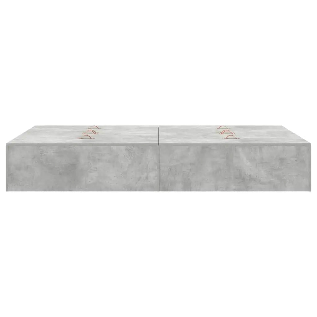 Cadre de lit avec rangement avec porte Gris béton 120 x 190 cm - XIOS