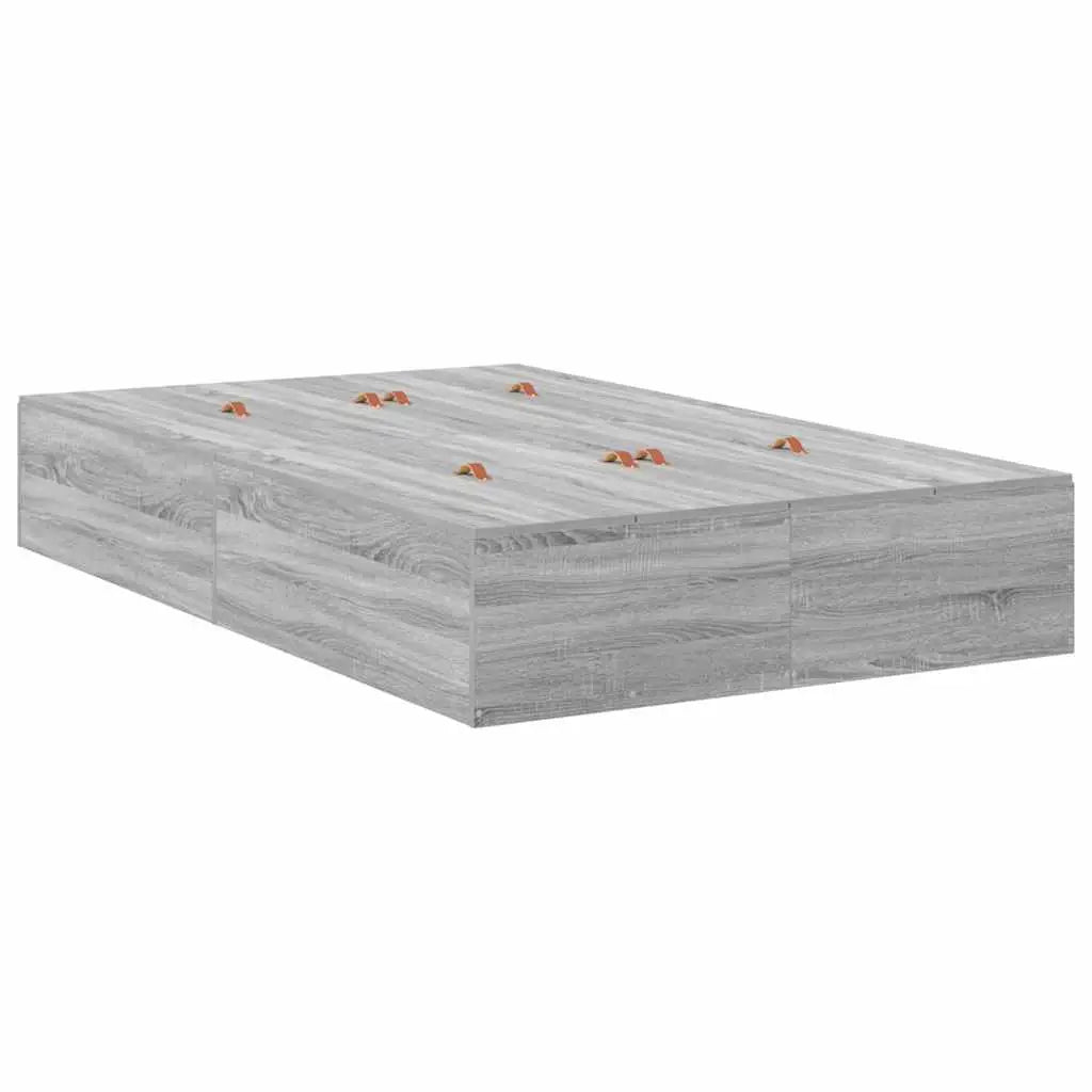 Cadre de lit avec rangement avec porte Gris Sonoma 120 x 190 cm - XIOS