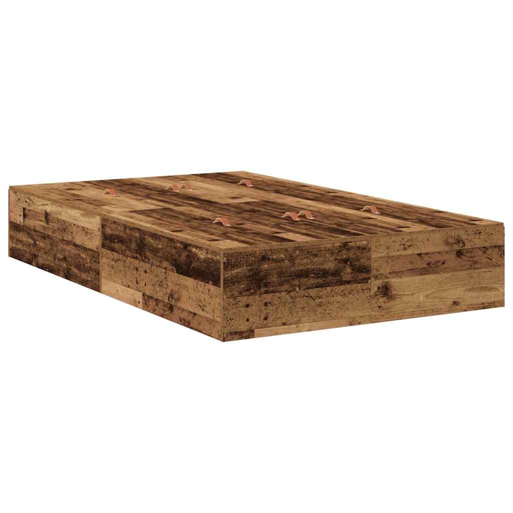 Cadre de lit avec rangement Bois Ancien 120 x 190 cm - XIOS