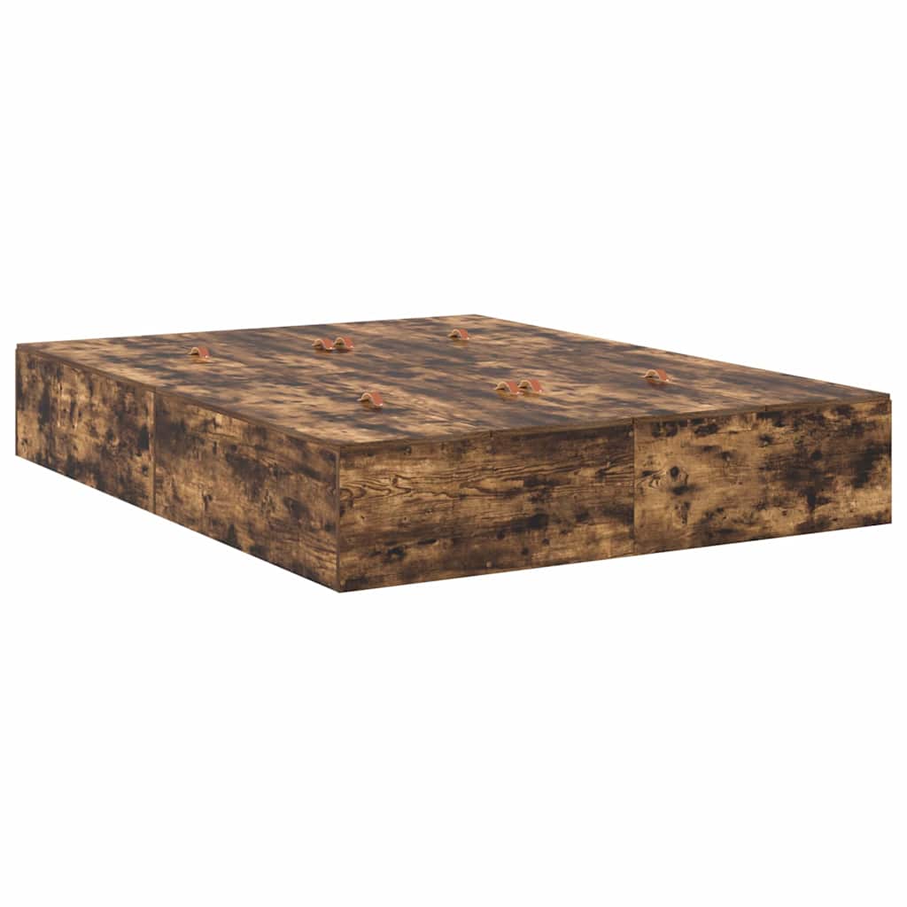 Cadre de lit Chêne fumé 190 x 135 x 31,5 cm Bois d'ingénierie - XIOS