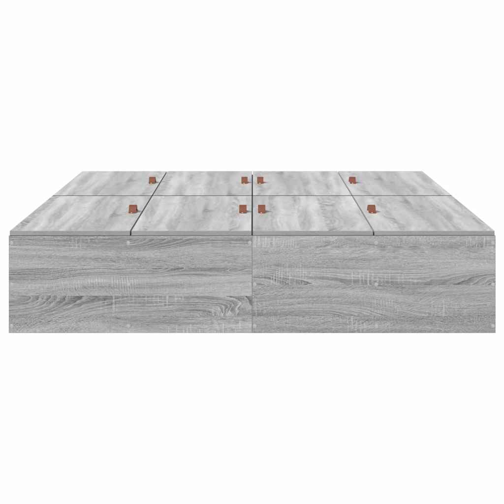 Cadre de lit avec rangement avec porte Gris Sonoma 135 x 190 cm - XIOS
