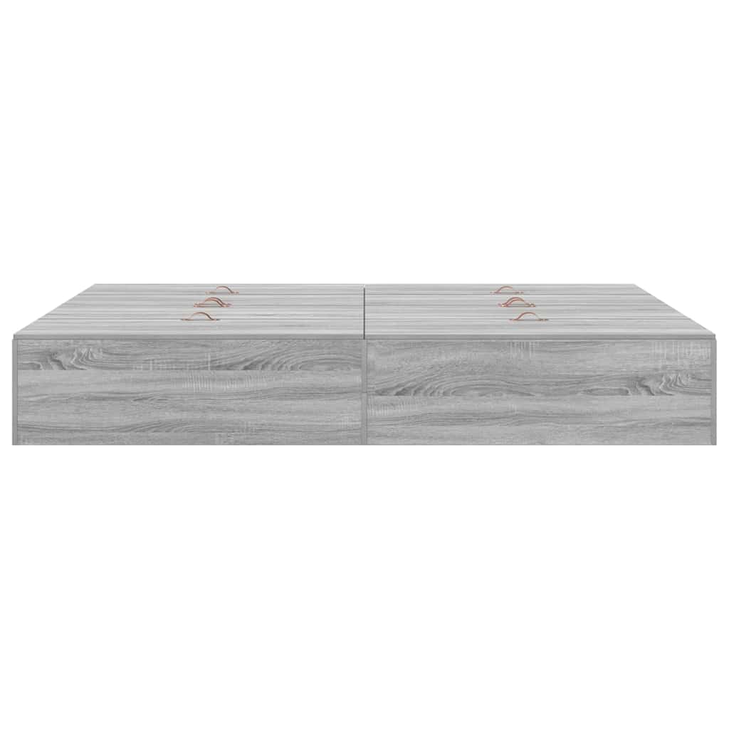 Cadre de lit avec rangement avec porte Gris Sonoma 135 x 190 cm - XIOS