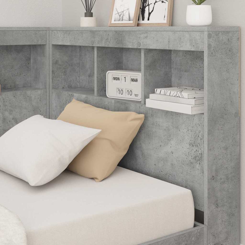 Tête de lit de rangement Gris béton 80 cm Bois d'ingénierie - XIOS