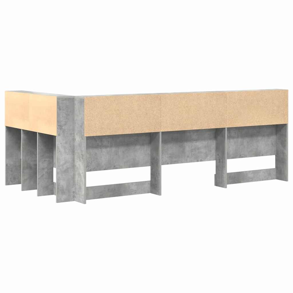 Tête de lit de rangement Gris béton 80 cm Bois d'ingénierie - XIOS