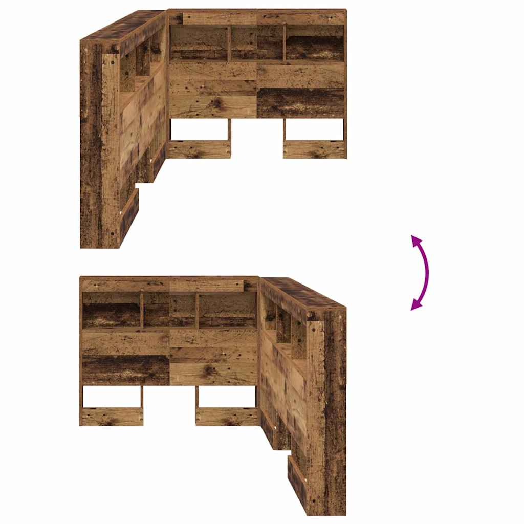 Tête de lit de rangement Bois ancien 90 cm Bois d'ingénierie - XIOS