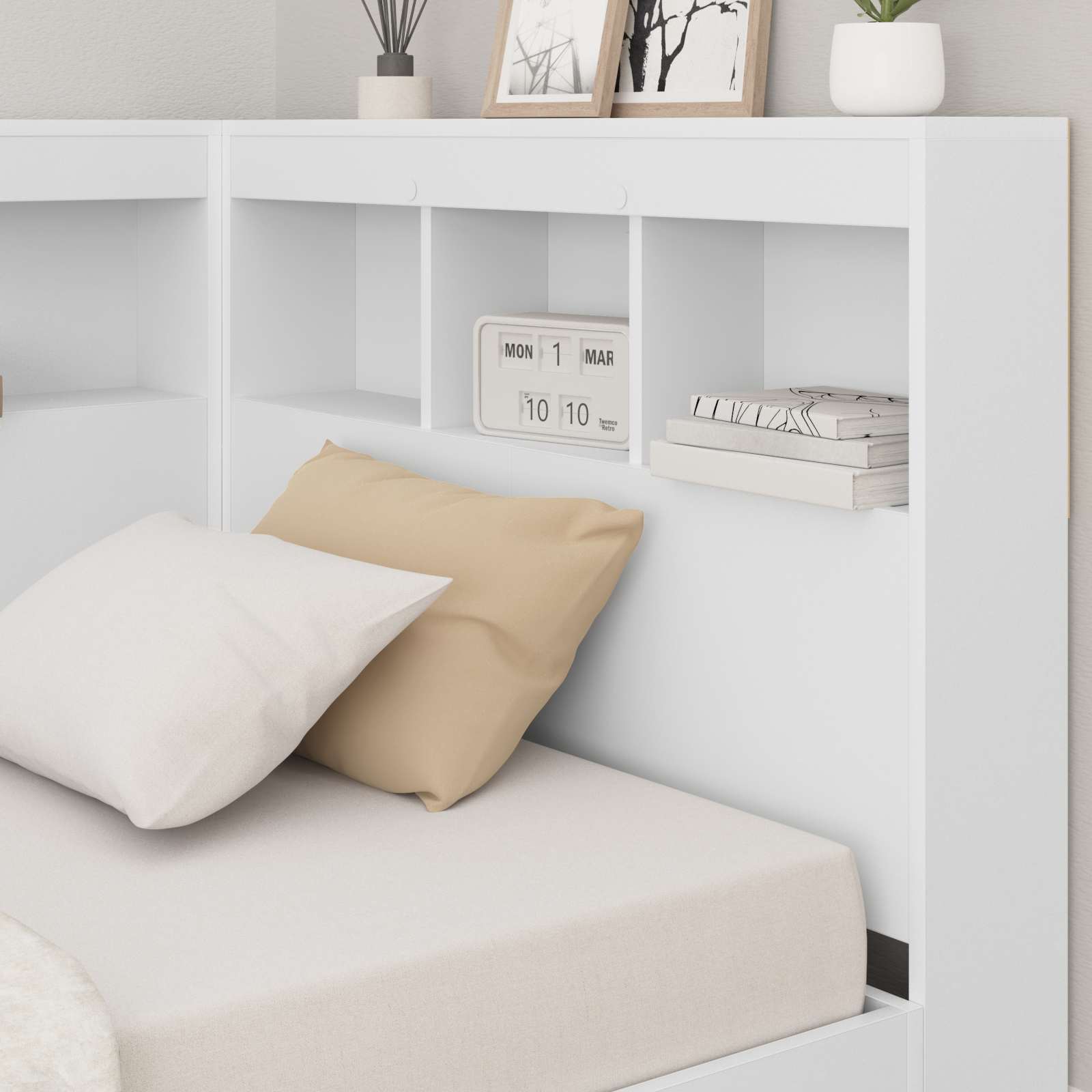 Tête de lit de rangement Blanc 100 cm Bois d'ingénierie - XIOS