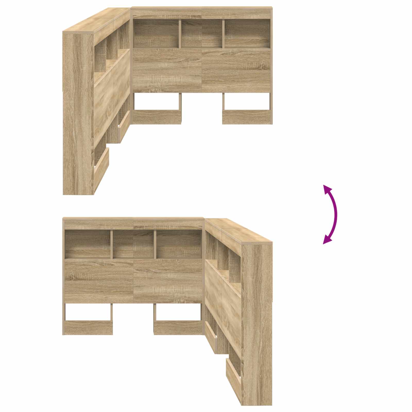 Tête de lit de rangement Chêne Sonoma 100 cm Bois d'ingénierie - XIOS