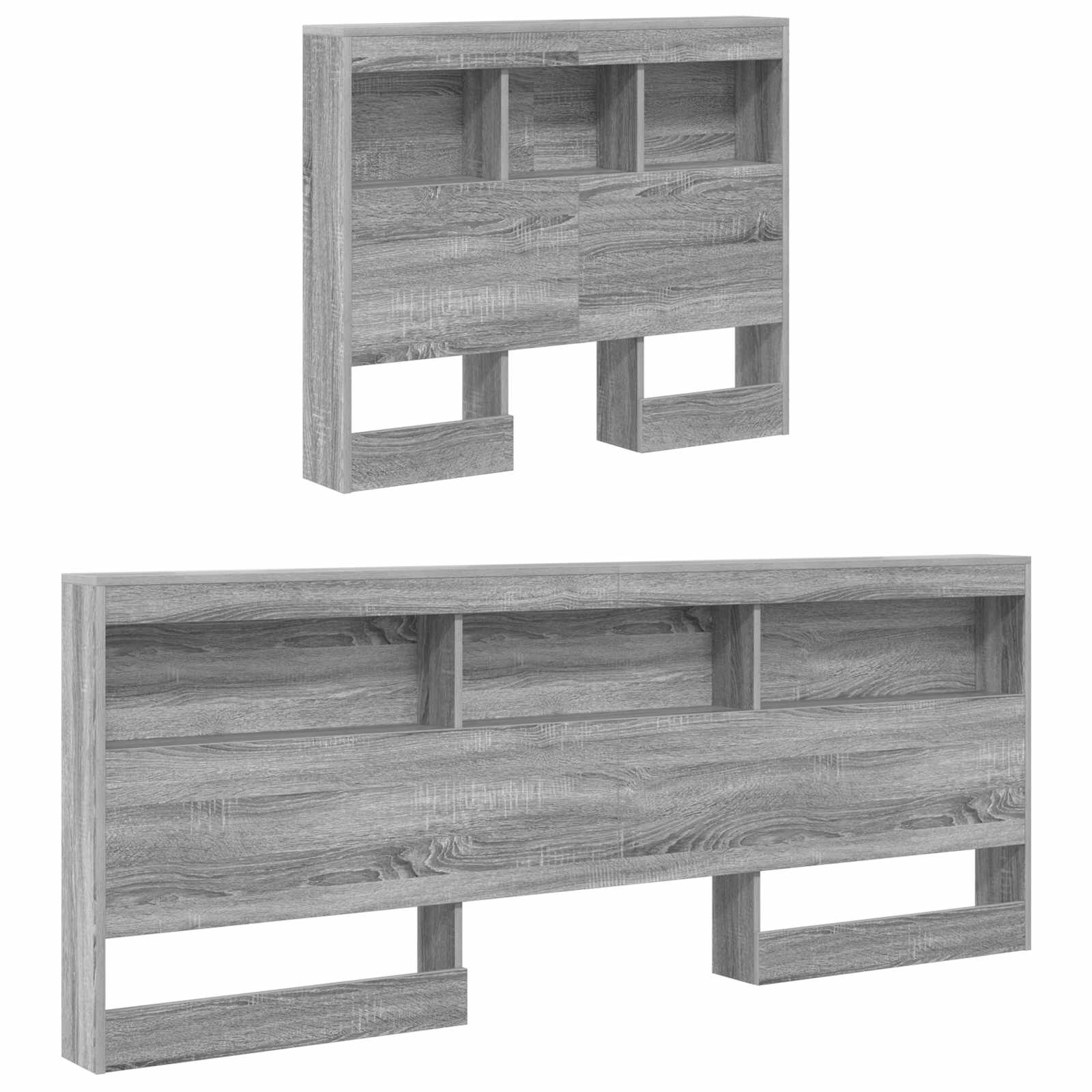 Tête de lit de rangement Gris Sonoma 100 cm Bois d'ingénierie - XIOS
