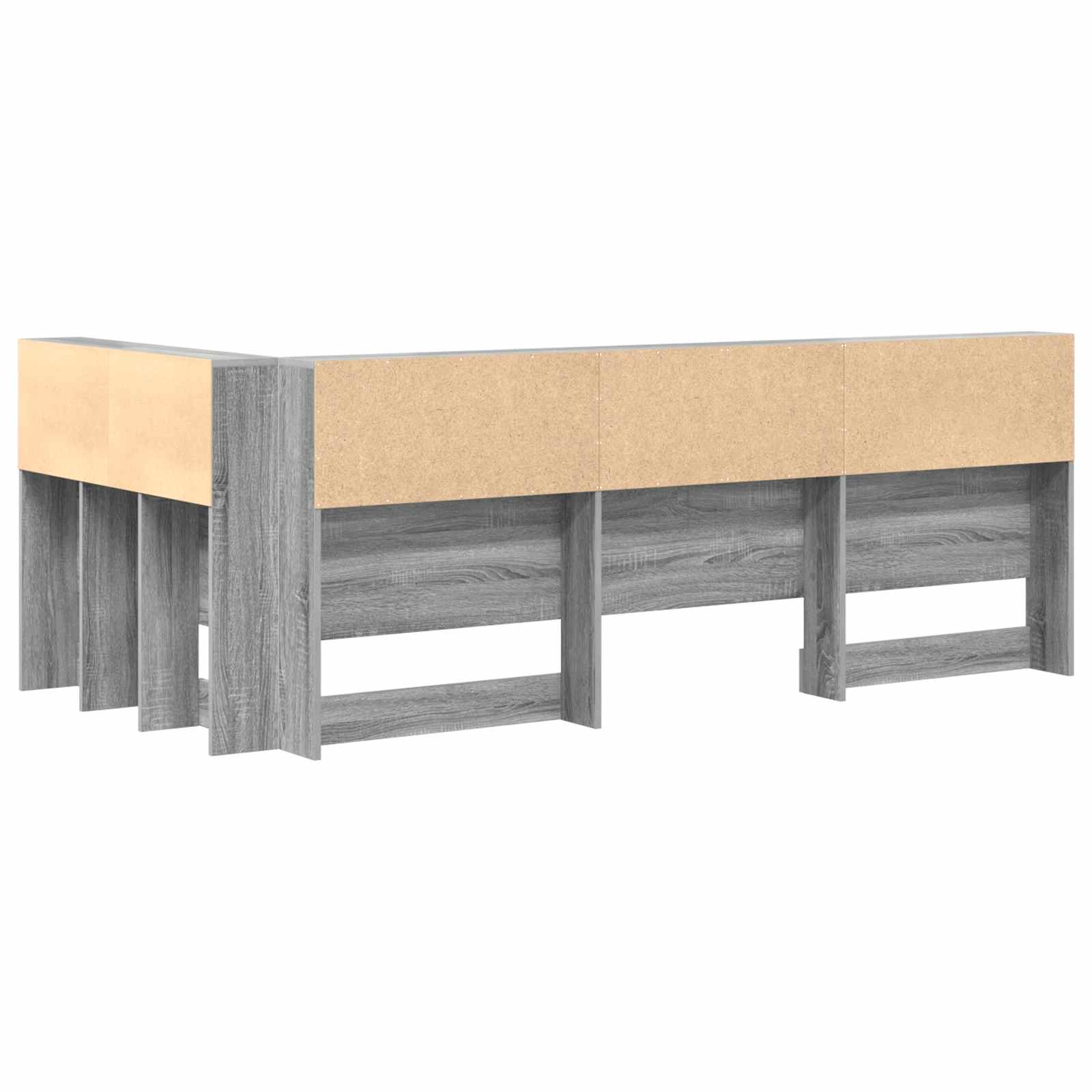 Tête de lit de rangement Gris Sonoma 100 cm Bois d'ingénierie - XIOS