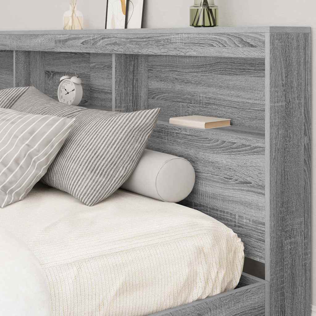 Tête de lit de rangement Sonoma gris 200 cm Bois d'ingénierie - XIOS
