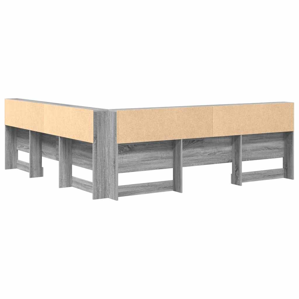 Tête de lit de rangement Sonoma gris 200 cm Bois d'ingénierie - XIOS