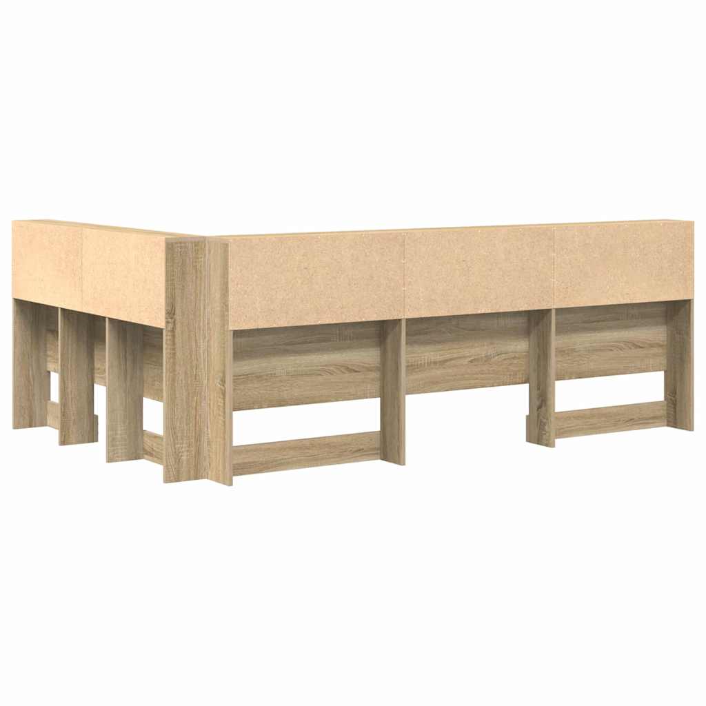 Tête de lit de rangement Chêne sonoma 120 cm Bois d'ingénierie - XIOS