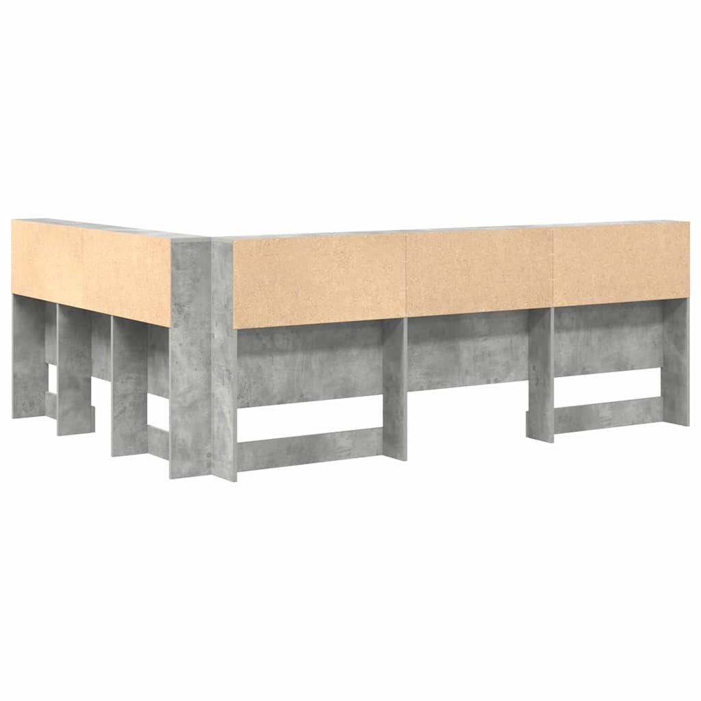 Tête de lit de rangement Gris béton 150 cm Bois d'ingénierie - XIOS