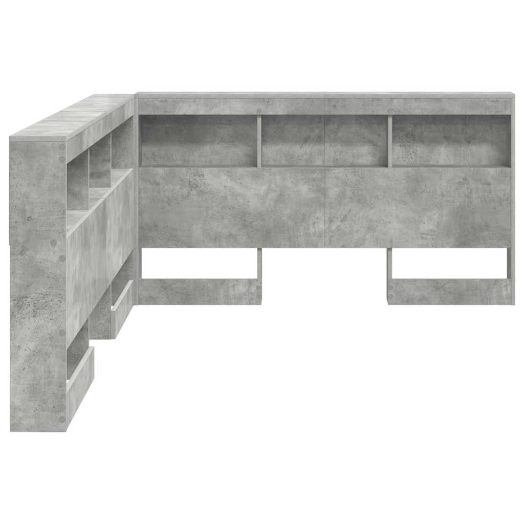 Tête de lit de rangement Gris béton 150 cm Bois d'ingénierie - XIOS