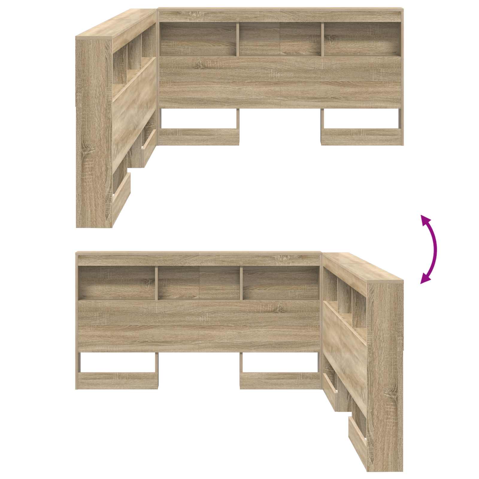 Tête de lit de rangement Chêne Sonoma 160 cm Bois d'ingénierie