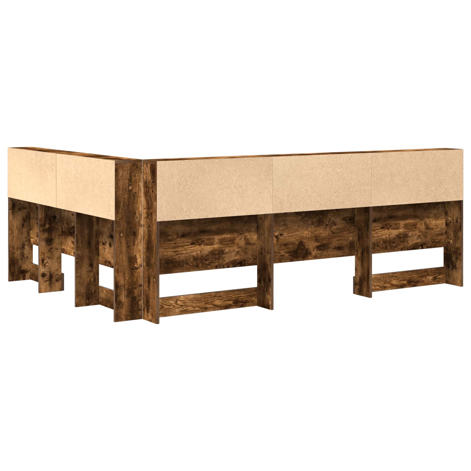 Tête de lit de rangement Chêne fumé 160 cm Bois d'ingénierie
