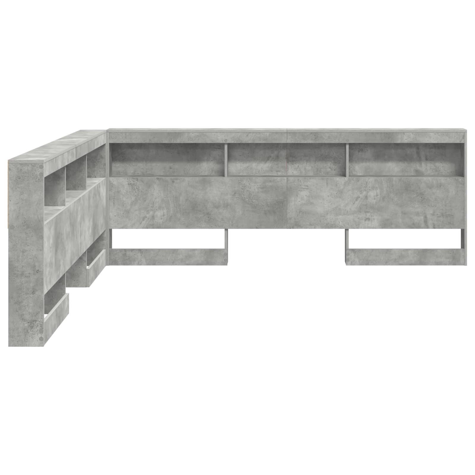 Tête de lit de rangement Gris béton 180 cm Bois d'ingénierie