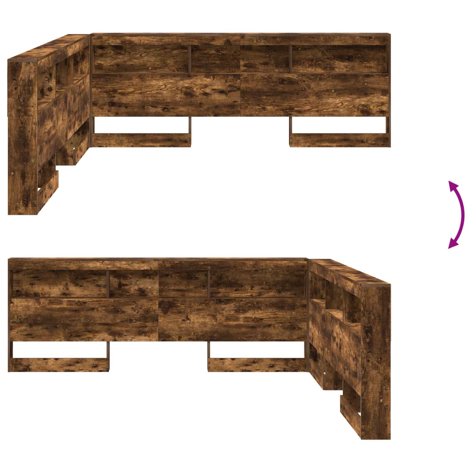 Tête de lit de rangement Chêne fumé 180 cm Bois d'ingénierie - XIOS