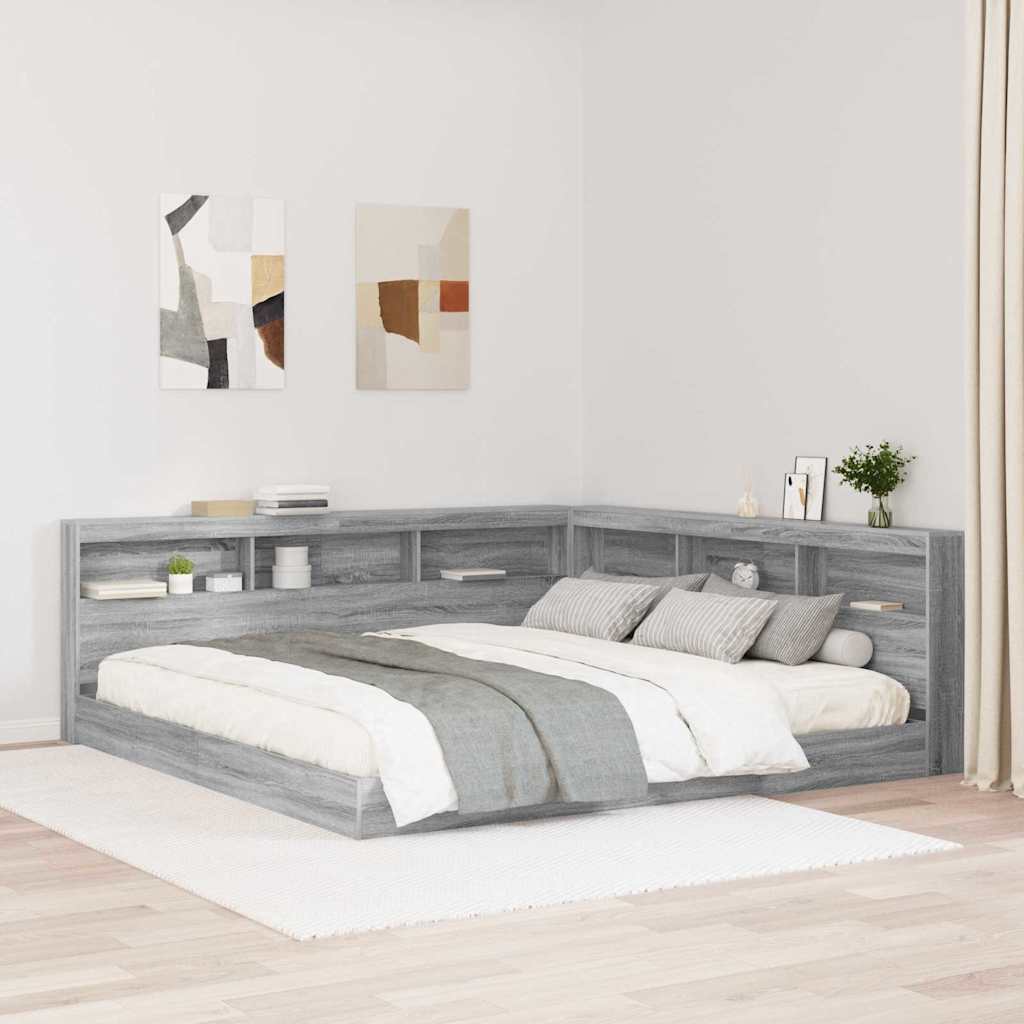Tête de lit de rangement Gris Sonoma 180 cm Bois d'ingénierie