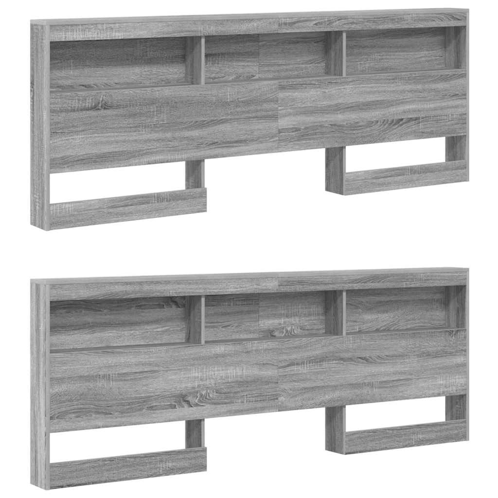 Tête de lit de rangement Gris Sonoma 180 cm Bois d'ingénierie