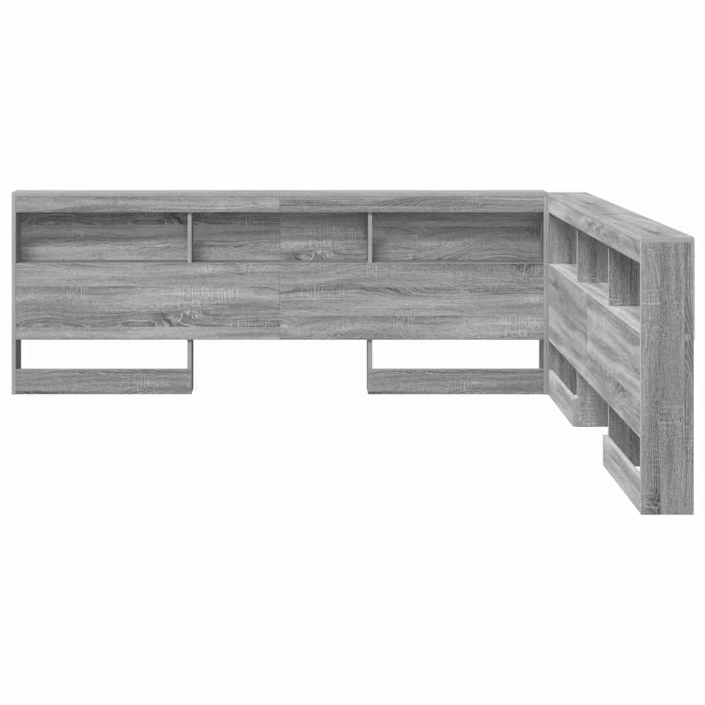 Tête de lit de rangement Gris Sonoma 180 cm Bois d'ingénierie