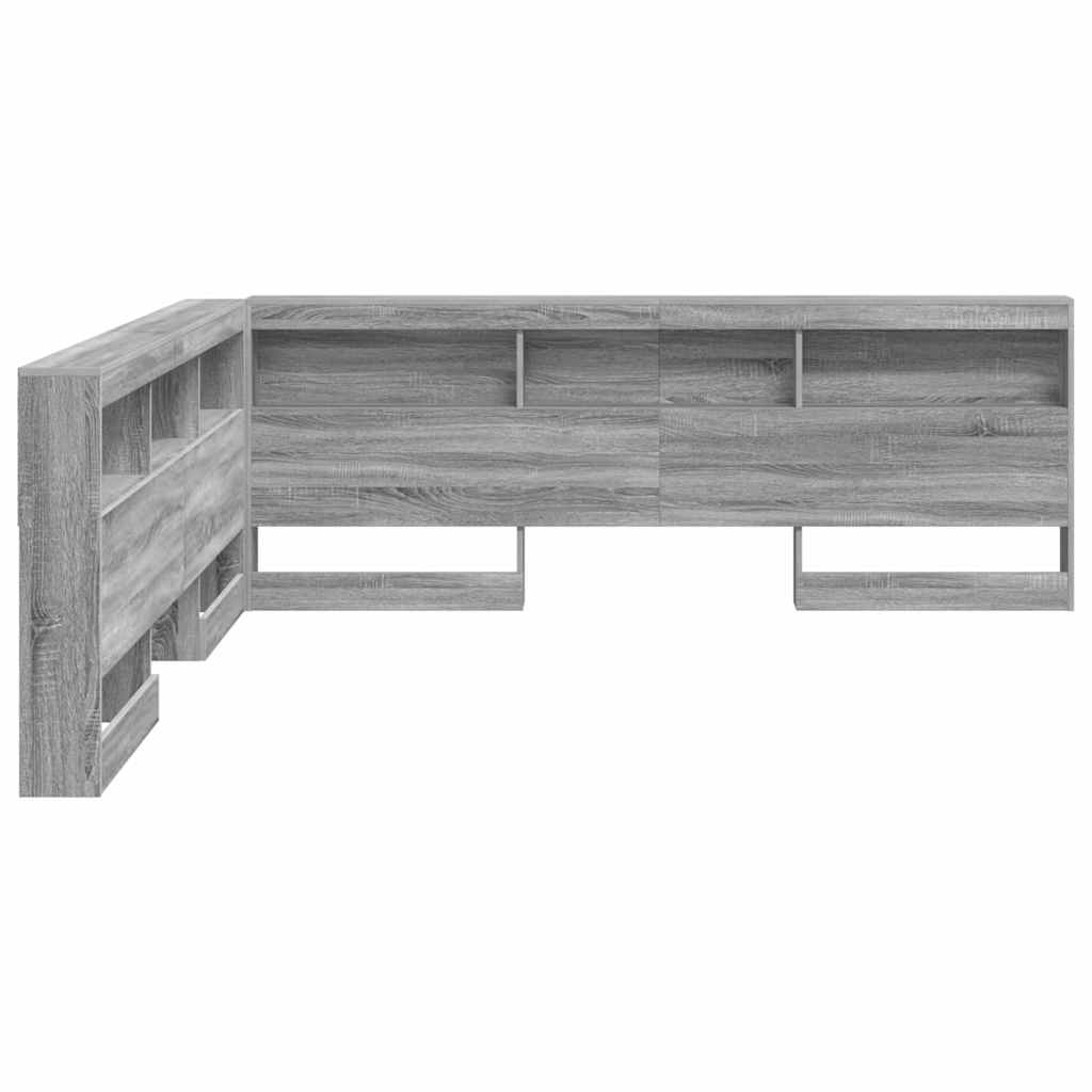 Tête de lit de rangement Gris Sonoma 180 cm Bois d'ingénierie