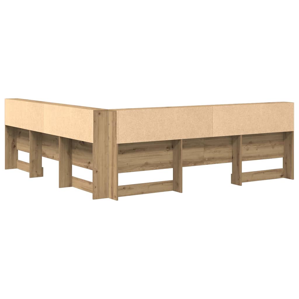 Tête de lit de rangement avec étagère chêne artisanal 180 cm - XIOS