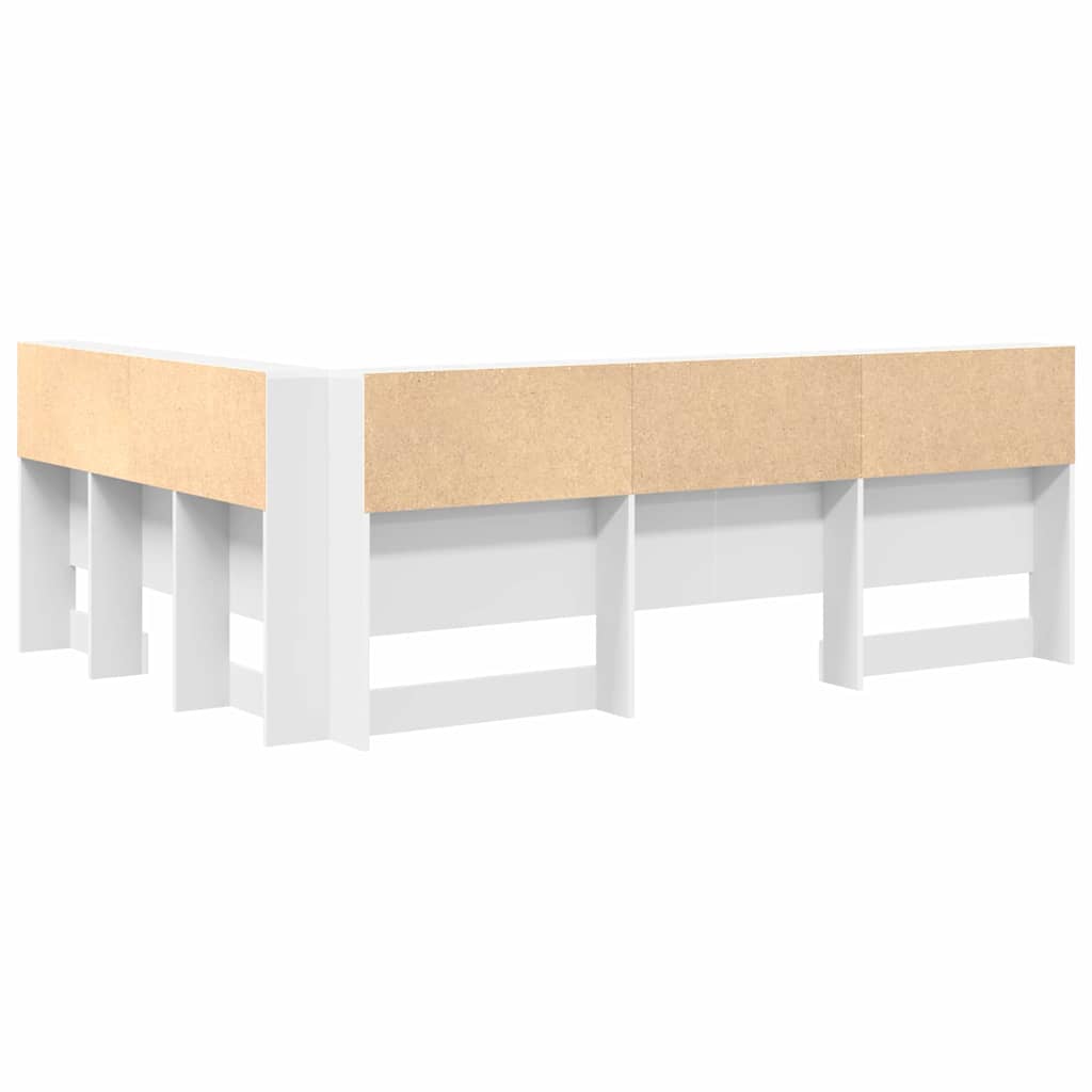 Tête de lit de rangement Blanc 135 cm Bois d'ingénierie - XIOS