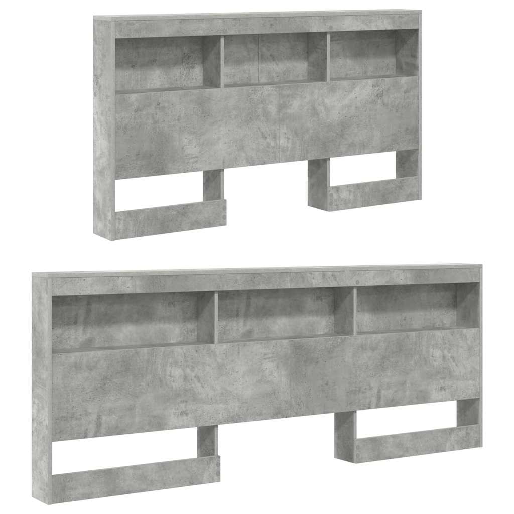 Tête de lit de rangement Gris béton 135 cm Bois d'ingénierie - XIOS