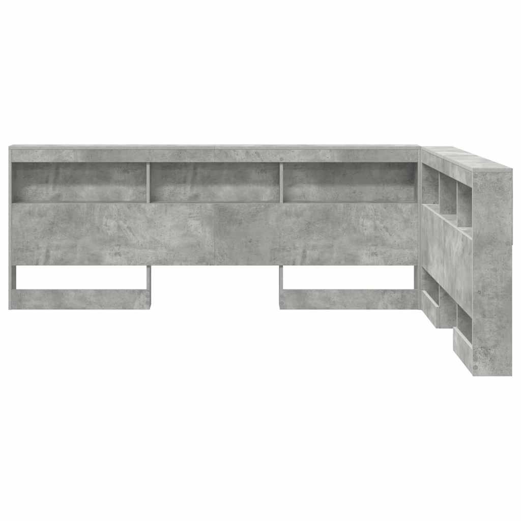 Tête de lit de rangement Gris béton 135 cm Bois d'ingénierie - XIOS