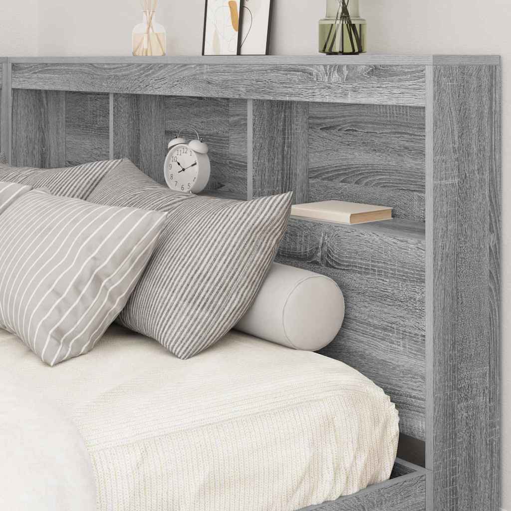 Tête de lit de rangement Sonoma gris 135 cm Bois d'ingénierie - XIOS