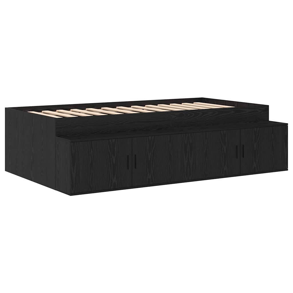 Cadre de lit avec rangement Chêne noir 244 x 127 x 53.5 cm - XIOS