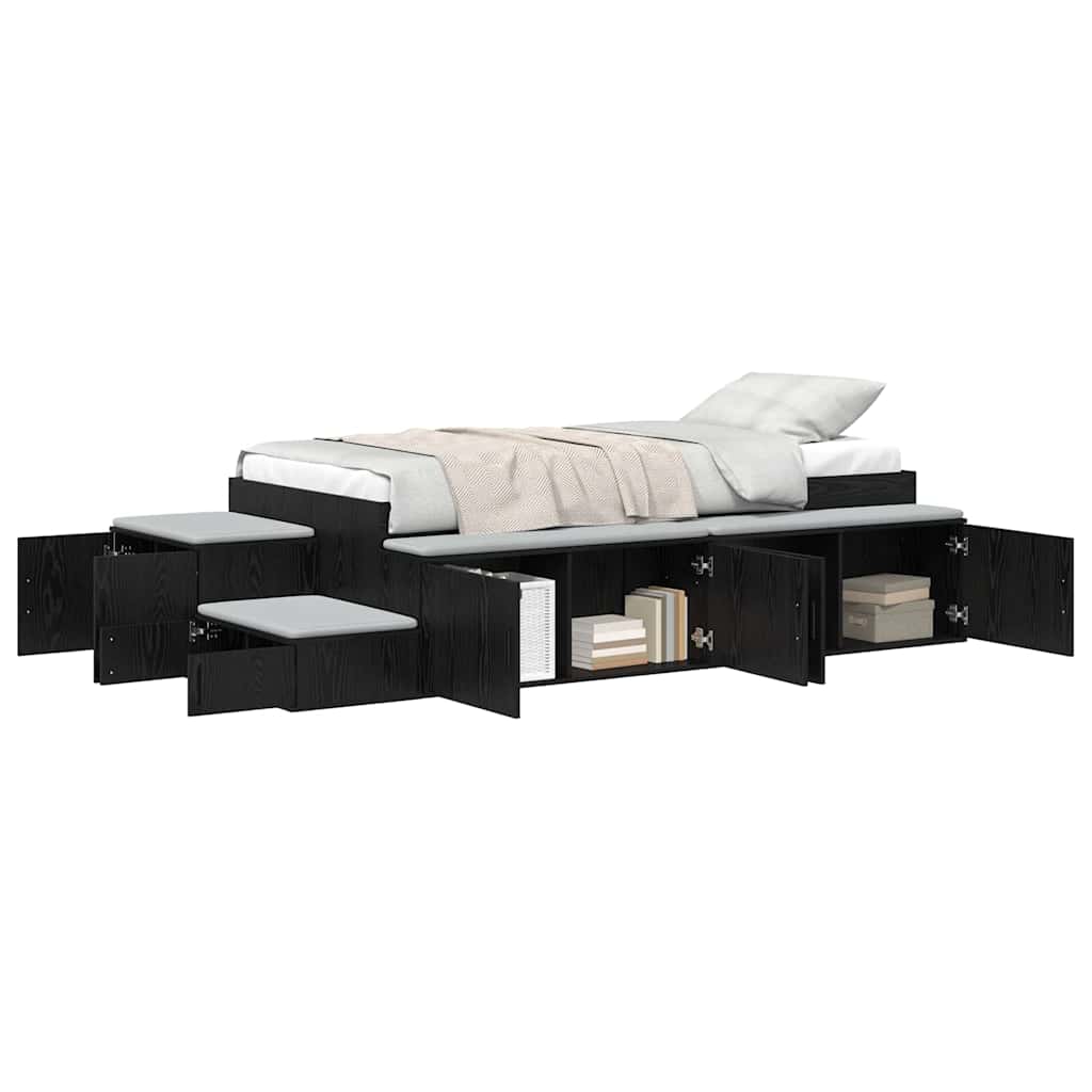 Cadre de lit avec rangement Chêne noir 244 x 127 x 53.5 cm - XIOS