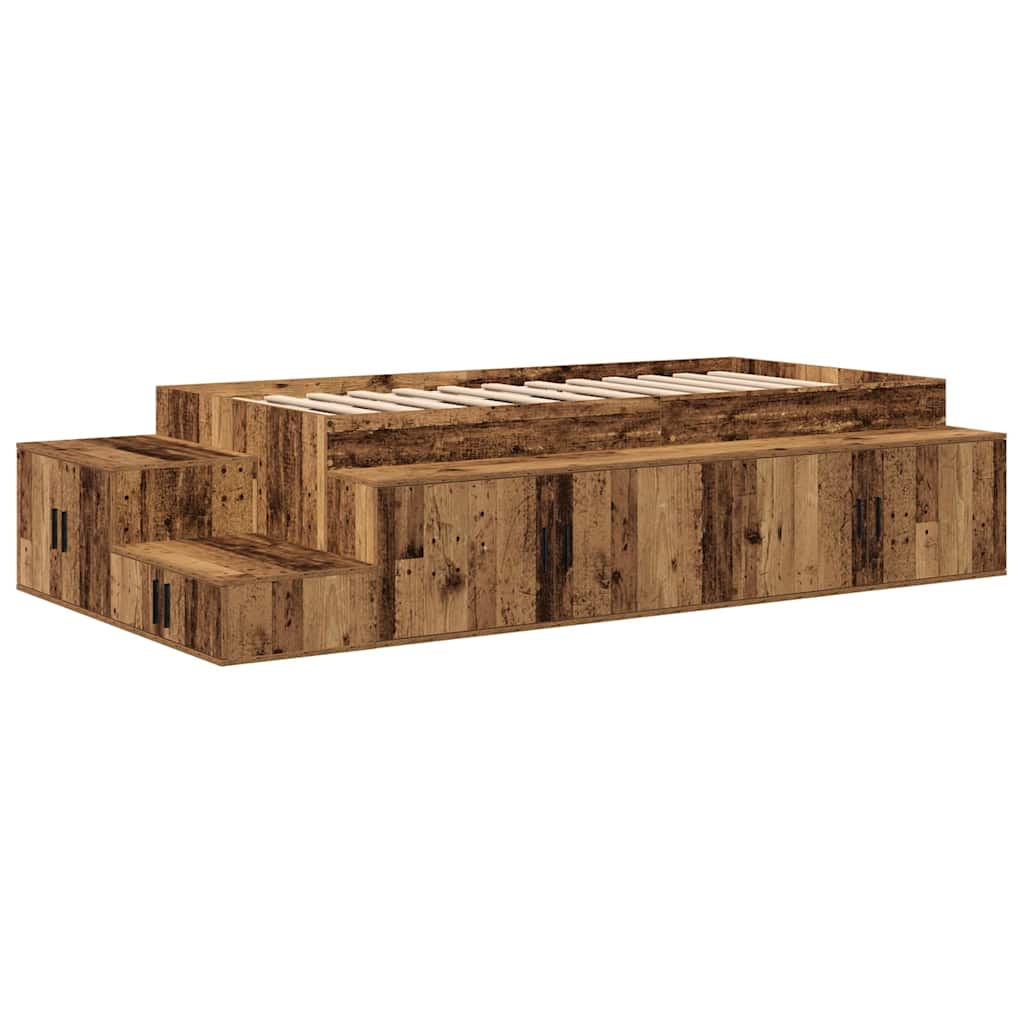 Cadre de lit avec rangement Bois ancien 244 x 127 x 53.5 cm - XIOS