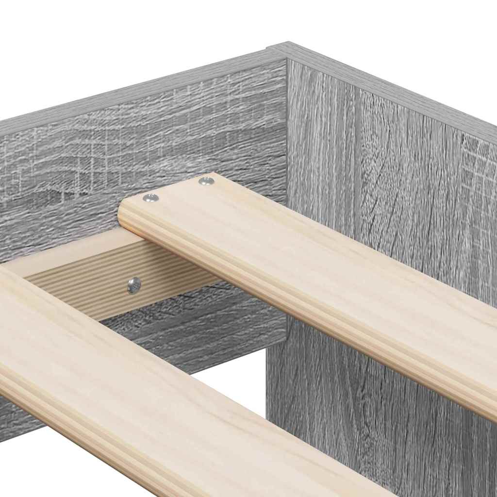 Cadre de lit avec rangement Sonoma gris 244 x 118 x 53,5 cm - XIOS