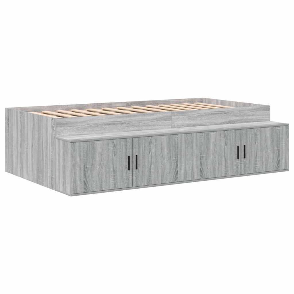 Cadre de lit avec rangement Sonoma gris 244 x 118 x 53,5 cm - XIOS