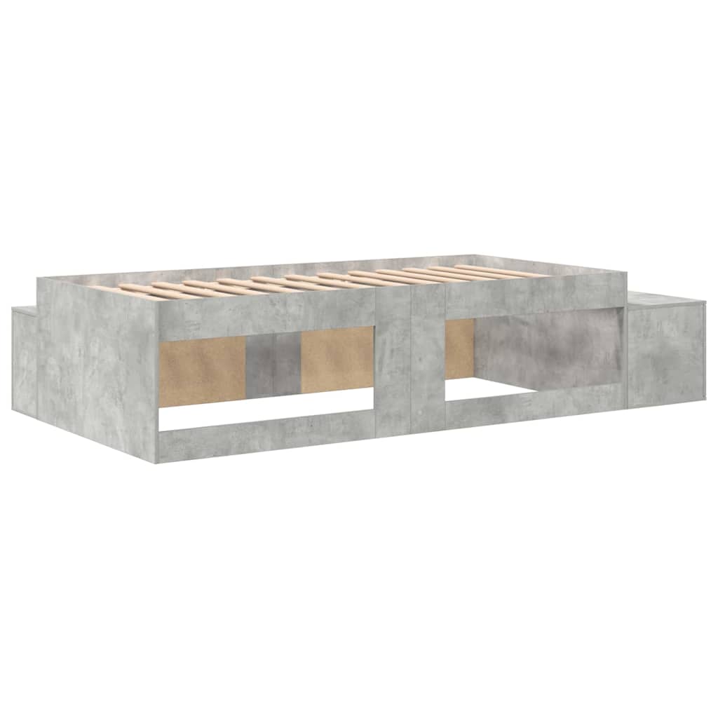 Cadre de lit avec rangement Gris béton 244 x 127 x 53.5 cm - XIOS